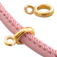 M&eacute;tal DQ pendentifs avec anneau (pour cuir cousu 4mm) Dor&eacute; ( sans nickel )