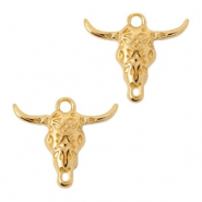 Breloques en m&eacute;tal DQ connecteur t&ecirc;te de buffle Dor&eacute; (sans nickel)