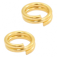 Appr&ecirc;ts en m&eacute;tal DQ anneau double 5mm Dor&eacute; (sans nickel)