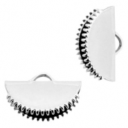 Appr&ecirc;ts en m&eacute;tal DQ griffe ruban 15mm Argent&eacute; antique (sans nickel)