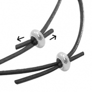 Perles d'arr&ecirc;t en m&eacute;tal DQ 8x4mm Argent&eacute; antique (sans nickel)