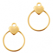 Breloques en métal DQ cœur avec anneau Doré (sans nickel)