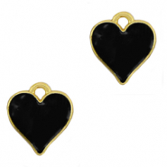 Breloques en métal DQ coeur Doré-noir (sans nickel)