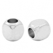 Perles en m&eacute;tal DQ cube 2mm Argent&eacute; antique (sans nickel)