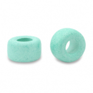 Perles en c&eacute;ramique DQ grecque 9mm Turquoise clair