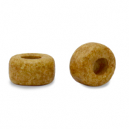 Perles en c&eacute;ramique DQ grecque 7mm Marron moutarde