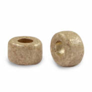 Perles en c&eacute;ramique DQ grecque gold spot 9mm Beige sable