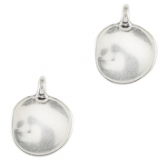 Breloques en métal DQ irrégulier 12mm Argenté antique (sans nickel)