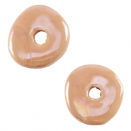 Perles en céramique DQ grecque donut Rose blush