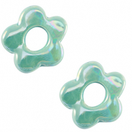 Perles en céramique DQ grecque fleur Turquoise