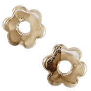 Perles en céramique DQ grecque fleur Greige