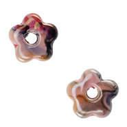 Perles en céramique DQ grecque fleur Rose-noir