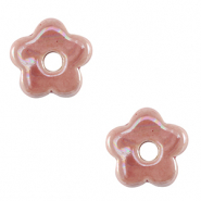 Perles en céramique DQ grecque fleur Rose magenta