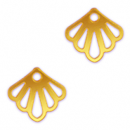 Pendentifs accroche-regard coquille Jaune m&eacute;tallique
