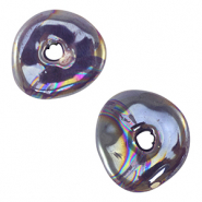 Perles en céramique DQ grecque donut Violet