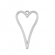 Breloques en métal DQ coeur Argenté antique