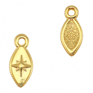 Breloques en métal DQ étoile ovale Doré (sans nickel)