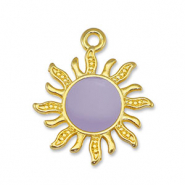 Breloques en métal DQ soleil Lilas-Doré (sans nickel)