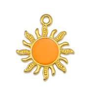 Breloques en métal DQ soleil Orange-Doré (sans nickel)