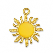 Breloques en métal DQ soleil Jaune-Doré (sans nickel)