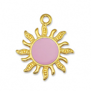 Breloques en métal DQ soleil Rose clair-Doré (sans nickel)