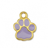 Breloques en métal DQ patte de chien Lilas-Doré (sans nickel)