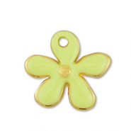 Breloques en m&eacute;tal DQ fleur Dor&eacute;-jaune lime (sans nickel)