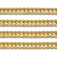 Appr&ecirc;ts en acier Inox cha&icirc;ne maille jaseron gourmette plat D&oacute;re