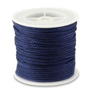 Cordon tendance 2mm Bleu fonc&eacute;