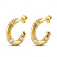 Boucles d'oreilles / puces d&rsquo;oreilles en acier Inox Dor&eacute;