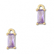 Pendentifs en verre Crystal glass rectangle Lilas clair-dor&eacute;