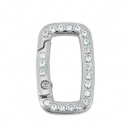 Appr&ecirc;ts color&eacute;s anneau porte-cl&eacute;s rectangle Argent&eacute;