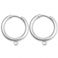 Boucles d'oreilles en acier inox créoles avec anneau 23mm Argenté
