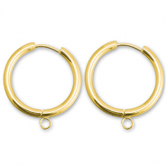 Boucles d'oreilles en acier inox créoles avec anneau 21mm Doré