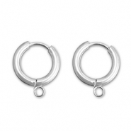 Boucles d'oreilles en acier inox créoles avec anneau 13mm Argenté
