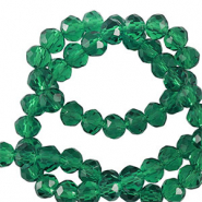 Perles à facettes 6x4mm disque Heishi Vert pétrole