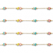 Apprêts en acier inox chaîne maille jaseron disc Doré-multicolore