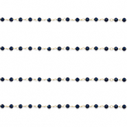 Apprêts en acier inox chaîne maille jaseron rond Doré-bleu foncé