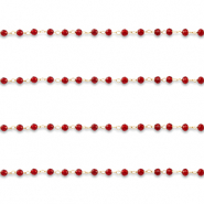 Apprêts en acier inox chaîne maille jaseron rond Doré-rouge