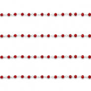 Apprêts en acier inox chaîne maille jaseron rond Argenté-rouge