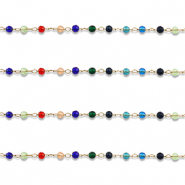 Apprêts en acier inox chaîne maille jaseron rond Doré-multicolore