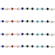 Apprêts en acier inox chaîne maille jaseron rond Argenté-multicolore