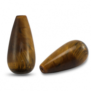 Pierres naturelles perles Œil de tigre goutte Marron doré