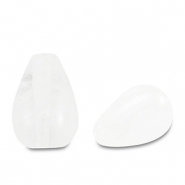 Pierres naturelles perles Verre goutte Blanc