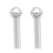 Boucles d'oreilles / puces en acier Inox Argent&eacute;