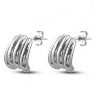 Boucles d'oreilles / puces en acier Inox Argent&eacute;