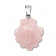 Pierres naturelles pendentifs quartz rose coquille Rose