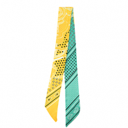 Bandana foulard avec &eacute;toile Turquoise vert-jaune