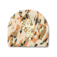 Pendentifs en polym&egrave;re Marron-rose-blanc-dor&eacute;