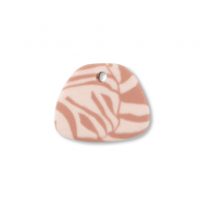 Pendentifs en polym&egrave;re trap&egrave;ze Rose p&ecirc;che clair-marron clair